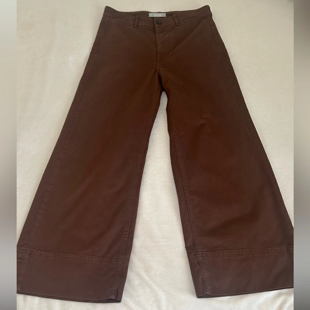 Everlane Tan Khaki Corporate Casual Lightweight Wide Leg Crop Pants women’s Sz 4 - Picture 5 of 16